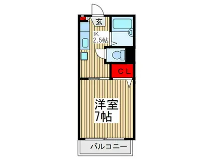 メゾンサチィエール(1K/2階)の間取り写真