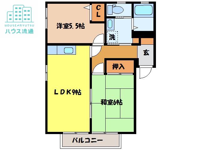 フレグランスヒルズ(2DK/1階)の間取り写真
