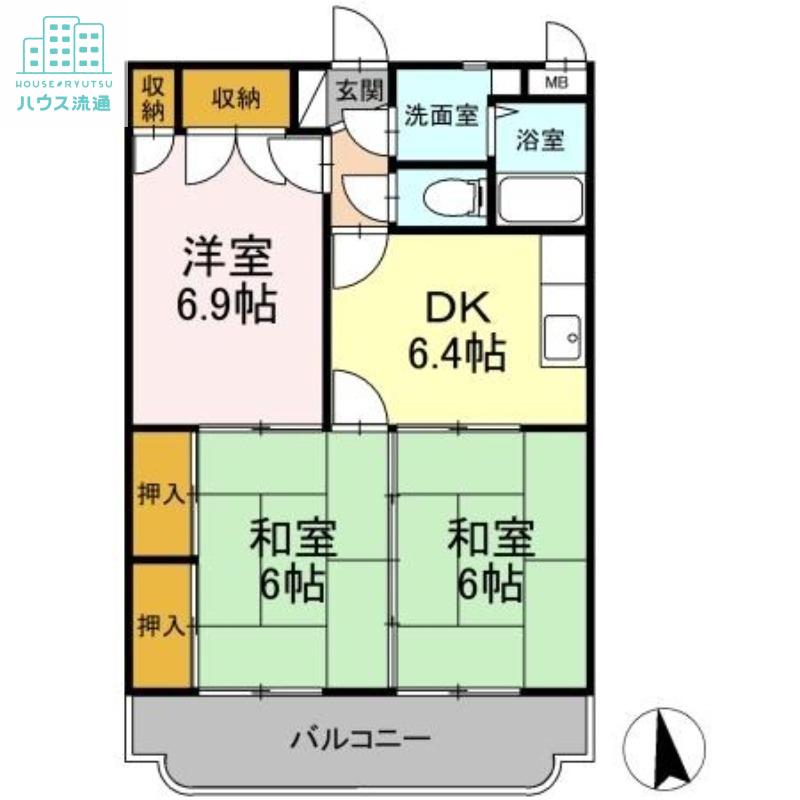 レジデンス東望(3DK/4階)の間取り写真