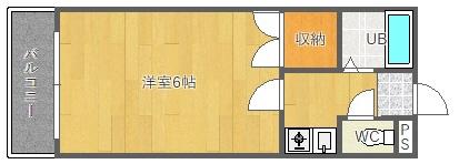 チサトハイツI(1K/3階)の間取り写真