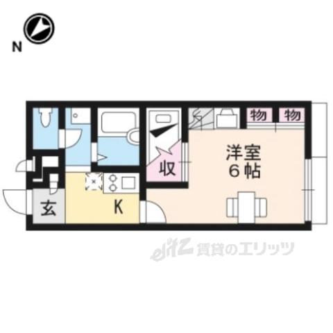 レオパレス近江八幡Ⅱ(1K/2階)の間取り写真