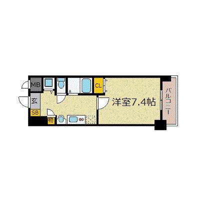プレサンス心斎橋リベルタ(1K/3階)の間取り写真