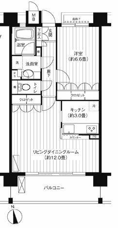 パシフィーク品川(1LDK/7階)の間取り写真