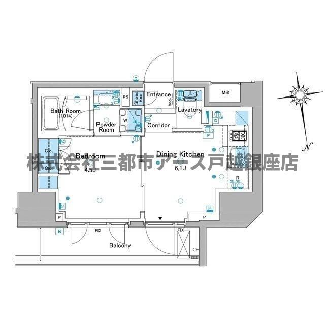 ルフォンプログレ品川大井(1DK/11階)の間取り写真