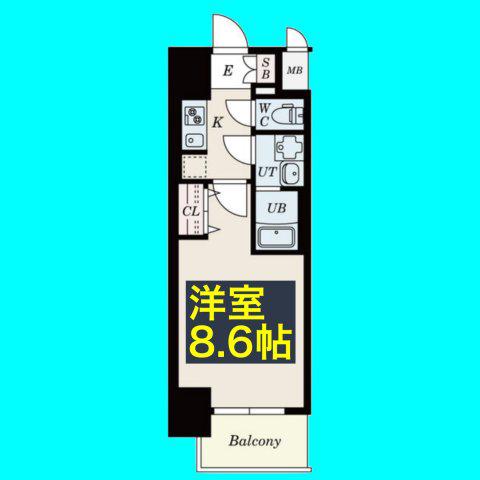 S-RESIDENCE金山ウエスト(1K/11階)の間取り写真