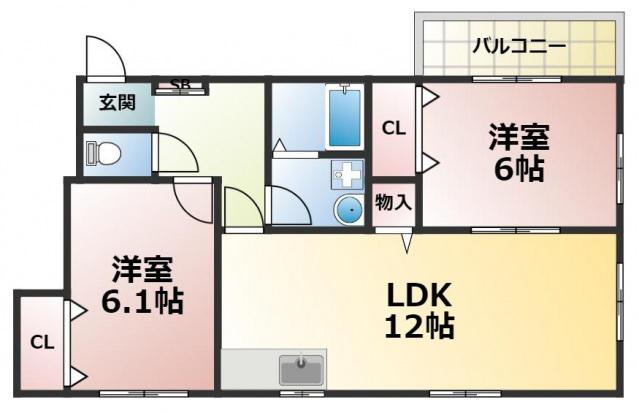 リベルタ エテルナ(2LDK/3階)の間取り写真