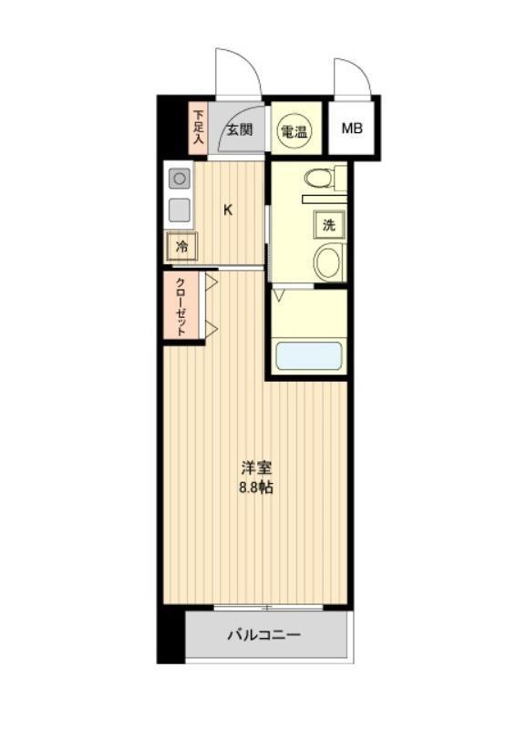 アントラ立町(1K/7階)の間取り写真