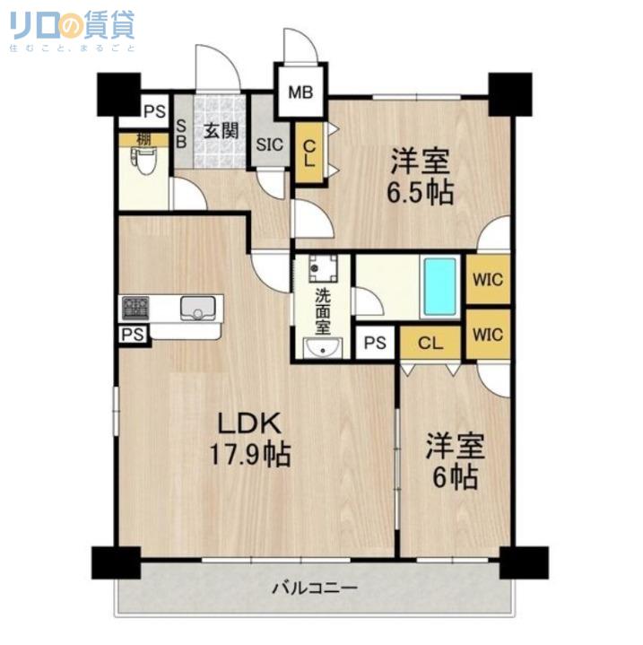 セノアタワー新大阪(2LDK/11階)の間取り写真
