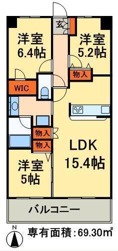 レジディア南千住(3LDK/3階)の間取り写真