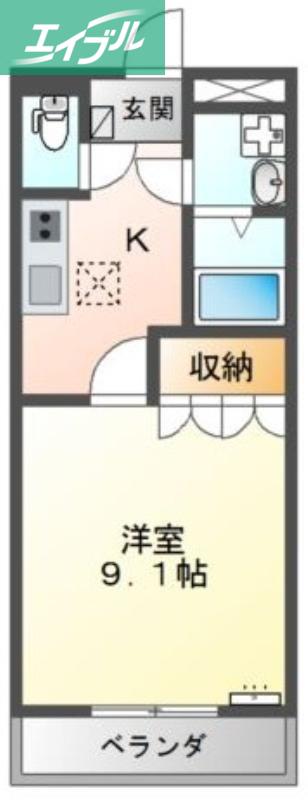 オーピースドゥプリンセス(1K/1階)の間取り写真