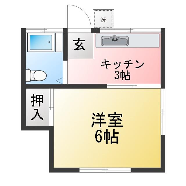 めじろ荘(1K/1階)の間取り写真