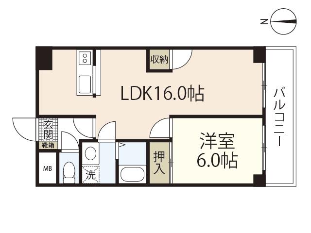 セポ草津南(1LDK/2階)の間取り写真