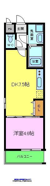 フジパレス堺大浜1番館(1DK/3階)の間取り写真