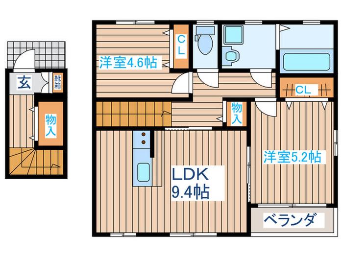 DEAR FLATS(2LDK/2階)の間取り写真