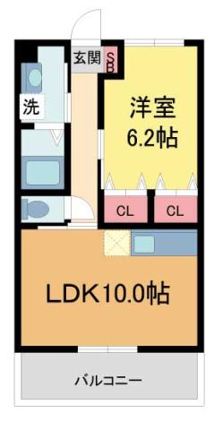 レジェンダリー甲子園浦風町(1LDK/3階)の間取り写真