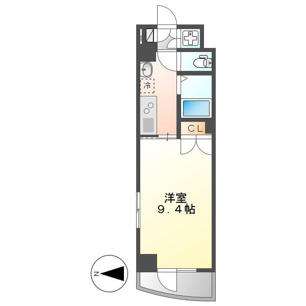HF久屋大通レジデンス(1K/3階)の間取り写真