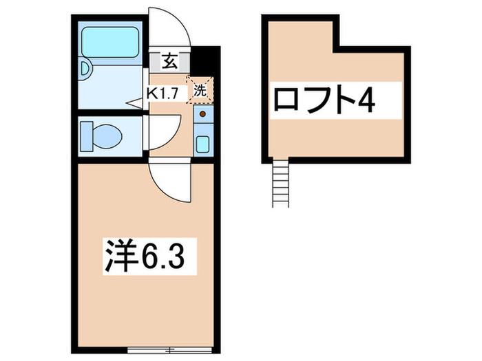 マローネ(1K/2階)の間取り写真
