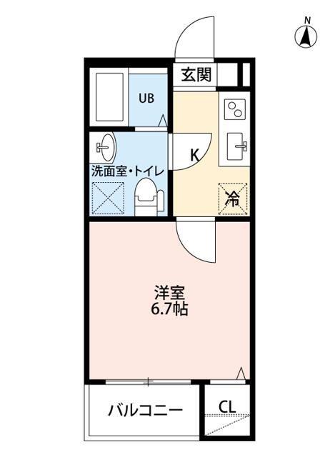 フィローネ高畑(1K/3階)の間取り写真