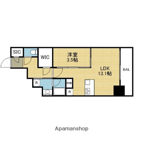 アーバネックス谷町四丁目(1LDK/5階)の間取り写真