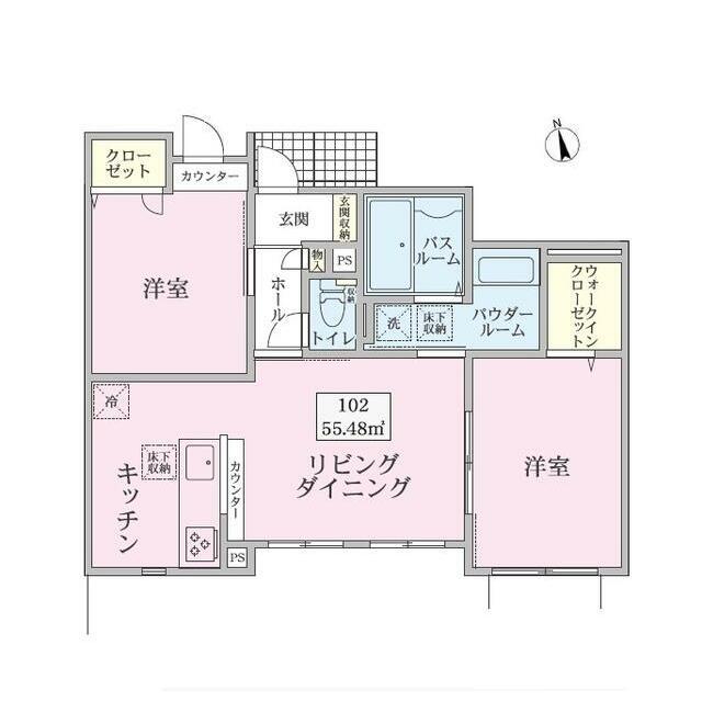グランセレッソ湘南(2LDK/1階)の間取り写真