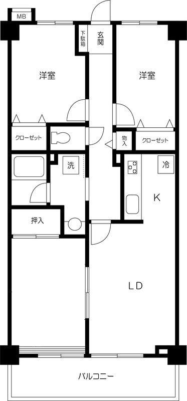 パークヒルズ上井草(3LDK/3階)の間取り写真