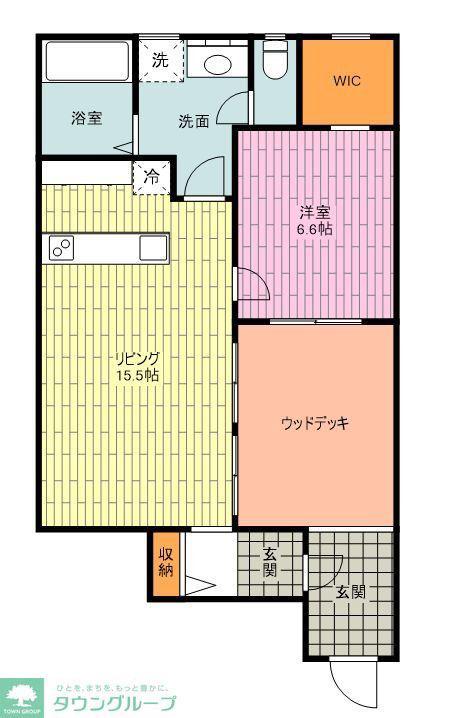 エコリビングステージ小金井(1SLDK/1階)の間取り写真