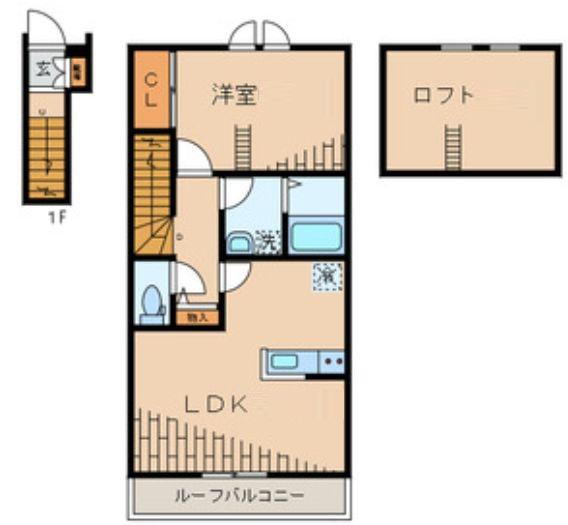 エルカーサHDK(1LDK/2階)の間取り写真