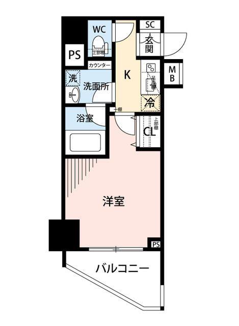 マイナビSTAYセレニティガーデン東新宿(1K/5階)の間取り写真