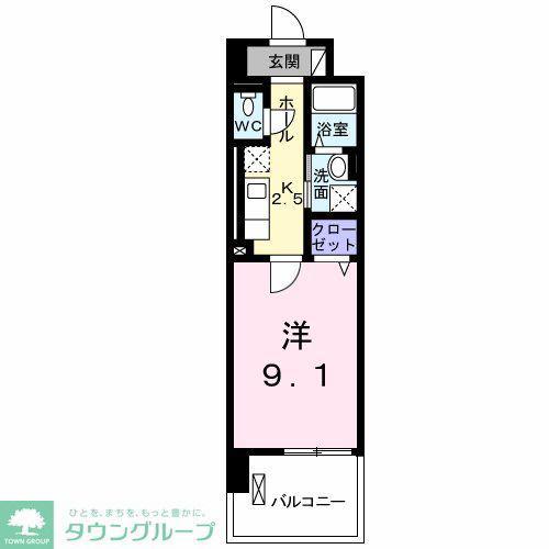 ボニート春日部(1K/1階)の間取り写真