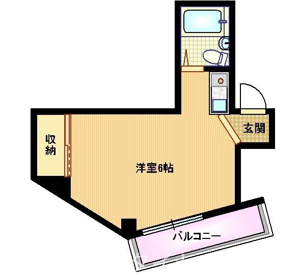 パークサイド 内代(ワンルーム/5階)の間取り写真