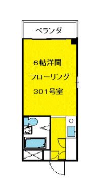 タイヨウマンション(ワンルーム/3階)の間取り写真