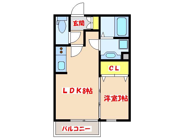 コスモIII(1LDK/2階)の間取り写真