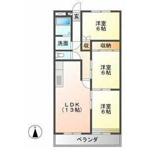 サンロレンツォ(3LDK/2階)の間取り写真