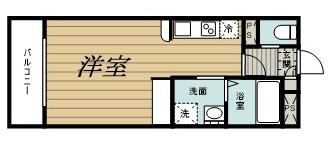 ベルデュール神代千葉(1K/3階)の間取り写真