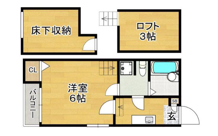 ベネフィスタウン井尻1(1K/1階)の間取り写真