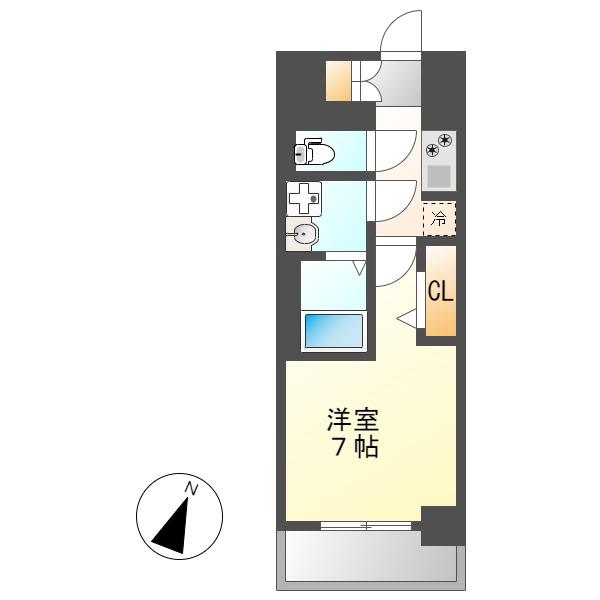 S-RESIDENCE金山三丁目(1K/4階)の間取り写真