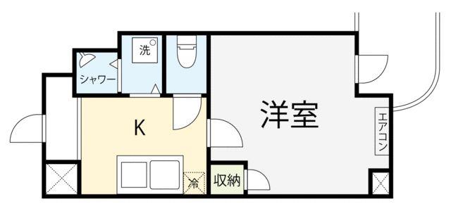 ラフィネ東銀座(1K/4階)の間取り写真