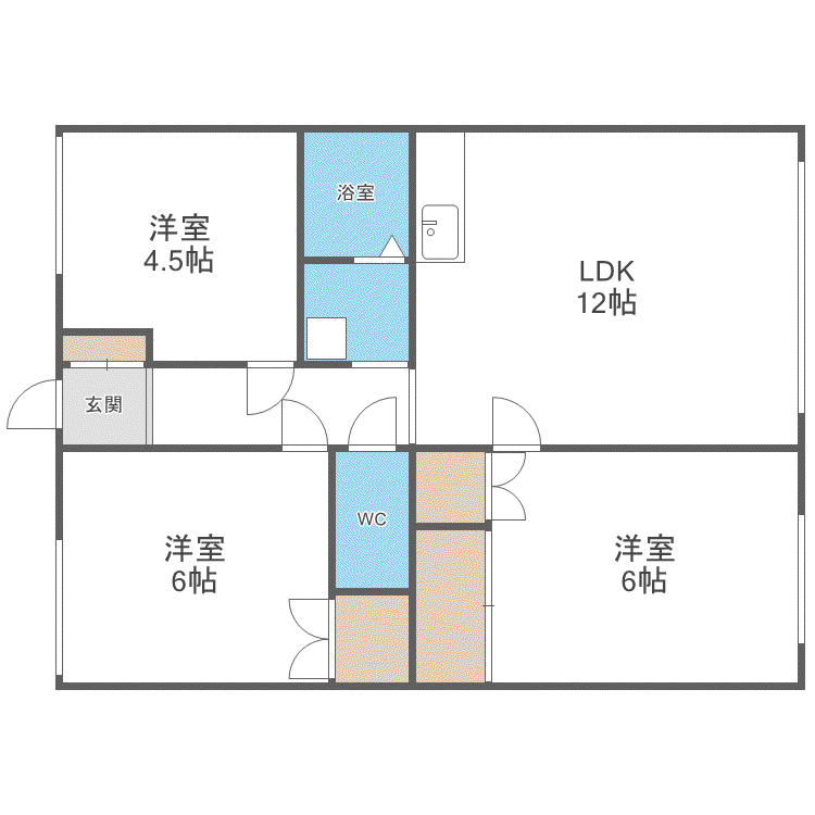 MMハイツ西野(3LDK/2階)の間取り写真