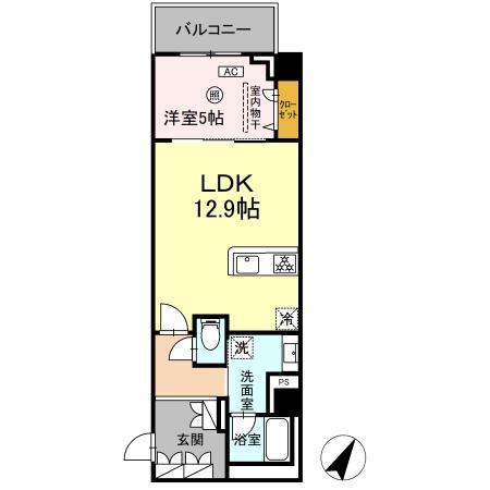 KYOKUYOUモダンベース天神(1LDK/2階)の間取り写真