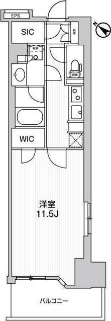 WORVE横浜伊勢佐木町(1K/8階)の間取り写真