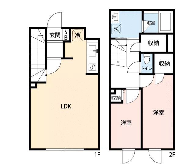 マイナビSTAY下北沢プレミア(2LDK/1階)の間取り写真