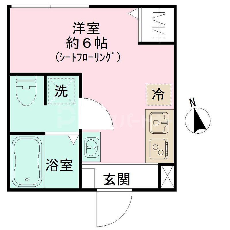 K&T 前原(ワンルーム/3階)の間取り写真