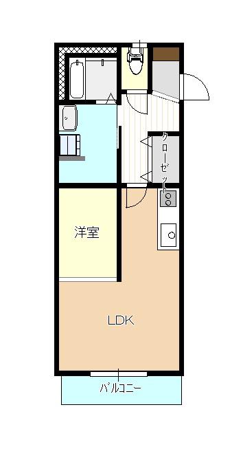 フェリーチェ光南(1LDK/2階)の間取り写真