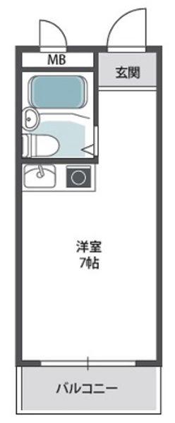 ビレッジ西野(ワンルーム/2階)の間取り写真