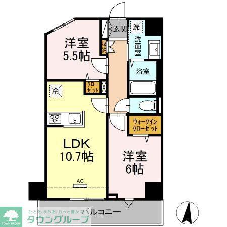 GRAND SOLEIL(2LDK/5階)の間取り写真