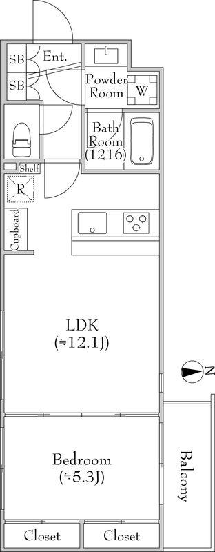 MEJIRORESIDENCE(1LDK/4階)の間取り写真
