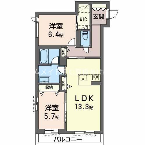 レフィアントITO(2LDK/1階)の間取り写真