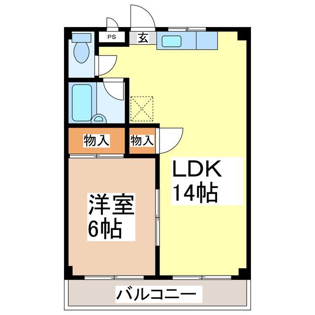 コーポひまわり(1LDK/2階)の間取り写真