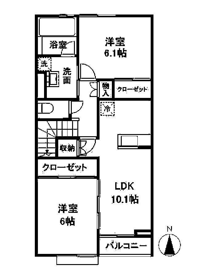 グラナート(2LDK/2階)の間取り写真