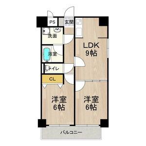 BGC難波タワー(2LDK/11階)の間取り写真